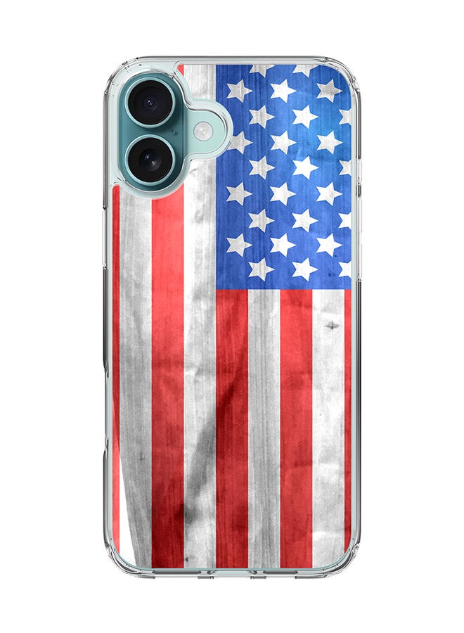 Stylizedd غطاء آيفون 16 بلس [متوافق مع MagSafe] غطاء مغناطيسي رقيق شفاف - علم الولايات المتحدة المتجدد FP - Image 1