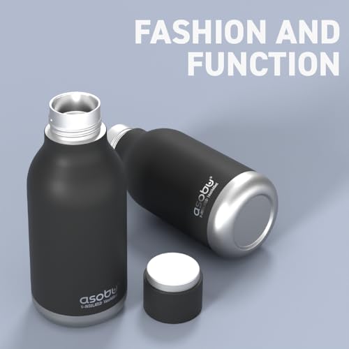 asobu Urban Insulated and Double Walled Stainless Steel Bottle 16 Ounce (Black) - Image 2