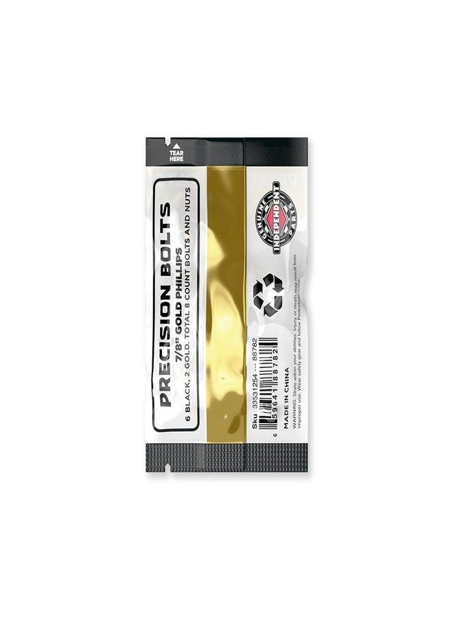 Independent Cross Phillips Head Black/Gold Standard Skateboard Hardware Sets - 7/8" - Image 2