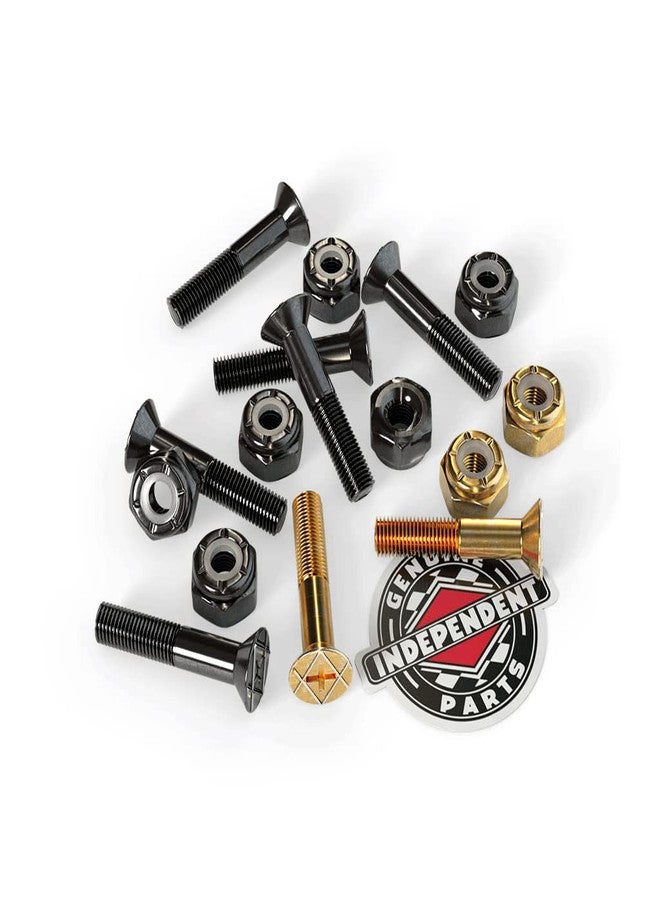 Independent Cross Phillips Head Black/Gold Standard Skateboard Hardware Sets - 7/8" - Image 3