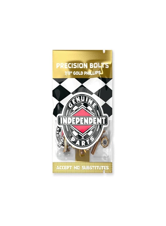 Independent Cross Phillips Head Black/Gold Standard Skateboard Hardware Sets - 7/8" - Image 1
