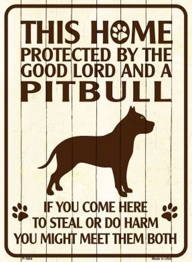 SMART BLONDE This Home Protected by A Pitbull Parking Sign Metal Novelty P-1684