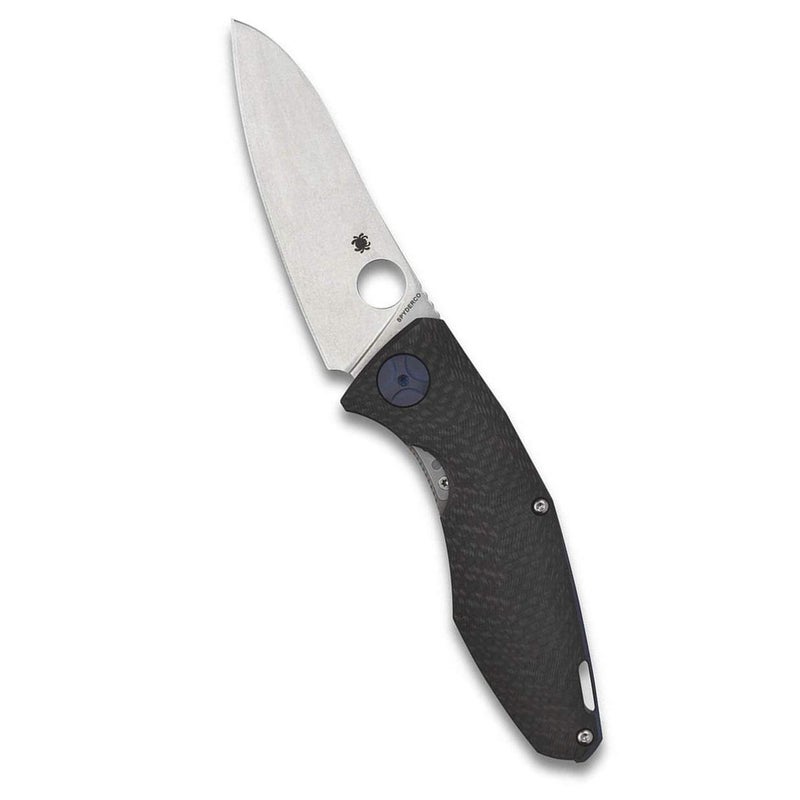 Spyderco Drunken Prestige Premium Knife with 3.50" CPM S90V Stainless Steel Blade and Black Titanium Carbon Fiber Handle - PlainEdge - C235CFTIP - Image 1