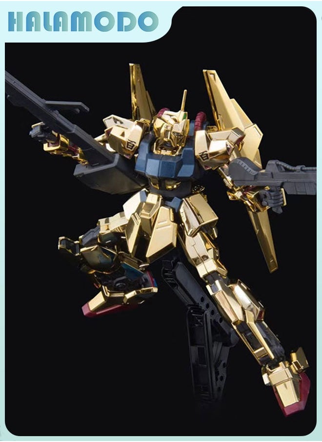 HALAMODO Gundam Wanmohui HG Electroplated Reborn Hyaku Shiki Action Figure Mecha Warrior Assembly Model with Stand and Water Decals, a Super Cool Desktop Decoration, an Assembly Toy Loved by Both Boys and Girls  - Image 2