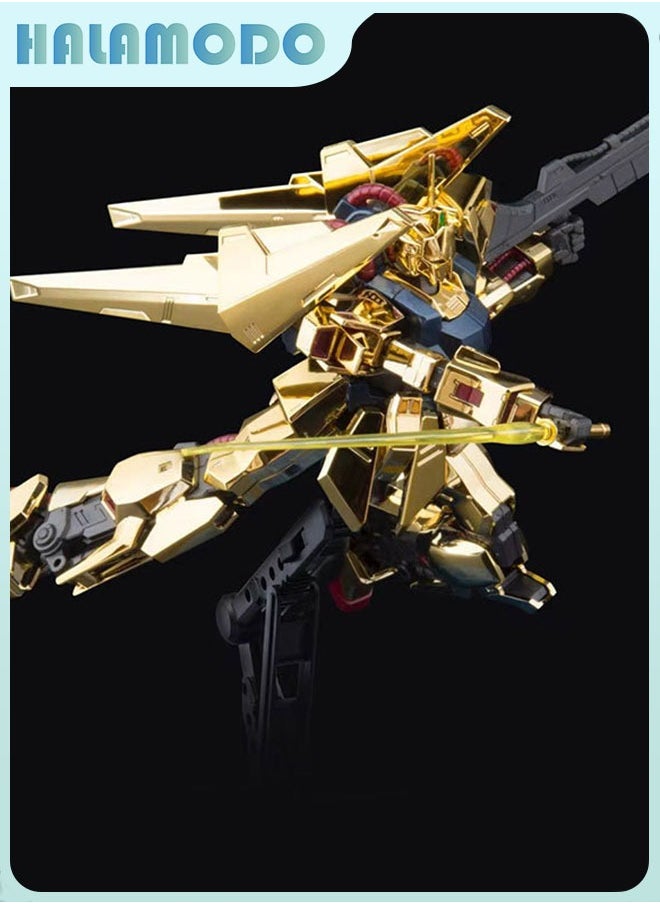 HALAMODO Gundam Wanmohui HG Electroplated Reborn Hyaku Shiki Action Figure Mecha Warrior Assembly Model with Stand and Water Decals, a Super Cool Desktop Decoration, an Assembly Toy Loved by Both Boys and Girls  - Image 3