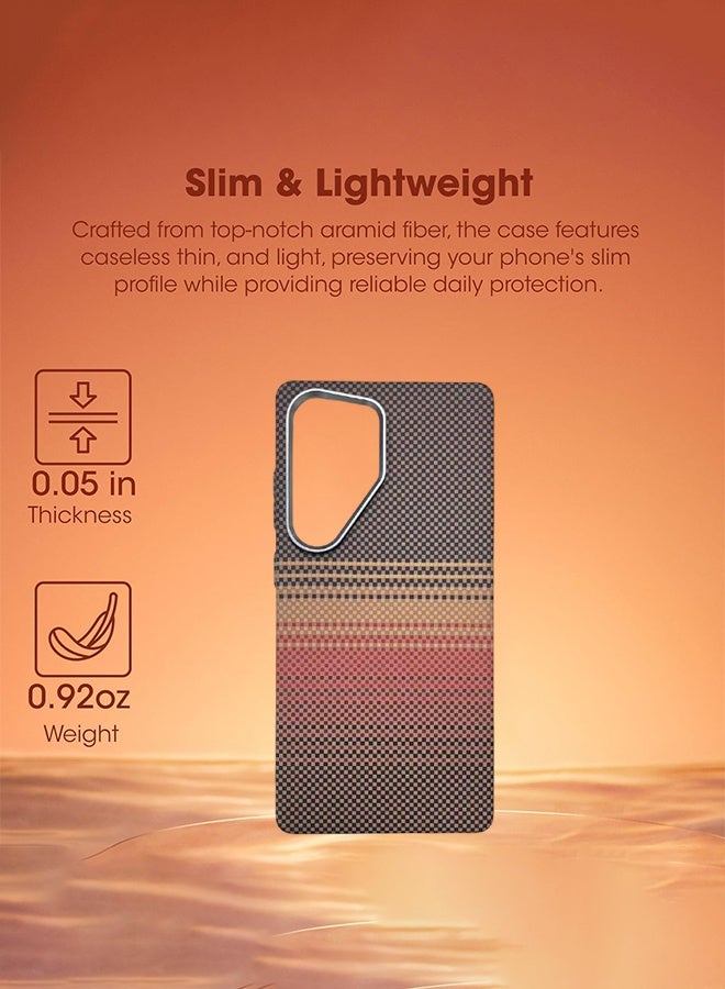 SUNDAREE for S25 Ultra Case 6.9 Inch, Compatible with MagSafe, Slim & Light Samsung Galaxy S25 Ultra Case, 1500D Aramid Fiber Made [Tactile Woven - Sunset] - Image 4