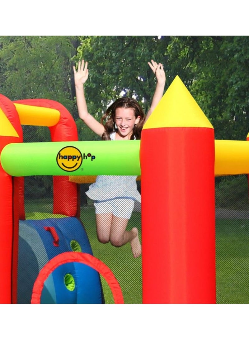 Happy Hop مركز لعب هابي هوب للقفز والرش مزدوج البخاخ مع منزلق مائي، جدار تسلق وبنادق مائية 400x300x220 سم | قفاز قابل للنفخ | حديقة مائية قابلة للنفخ تعمل بمروحة كهربائية | قلعة قفز للعب في الهواء الطلق | مغامرة اللعب بالماء | مناسبة للأعمار من 3 سنوات فما فوق - Image 4