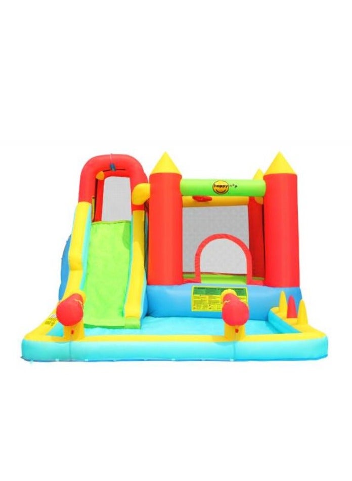 Happy Hop مركز لعب هابي هوب للقفز والرش مزدوج البخاخ مع منزلق مائي، جدار تسلق وبنادق مائية 400x300x220 سم | قفاز قابل للنفخ | حديقة مائية قابلة للنفخ تعمل بمروحة كهربائية | قلعة قفز للعب في الهواء الطلق | مغامرة اللعب بالماء | مناسبة للأعمار من 3 سنوات فما فوق - Image 3