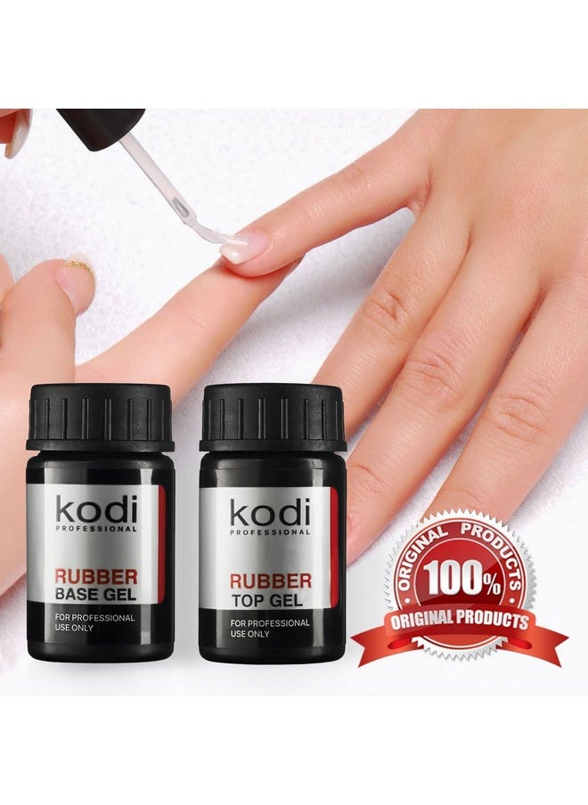 KODI - Essional Rubber Top & Base Gel Set By Kodi | 14Ml 0.49 Oz | Soak Off, Polish Fingernails Coat Kit | For Long Lasting Nails Layer | Easy To Use, Non-Toxic & Scentless | Cure Under Led Or Uv Lamp - Image 1