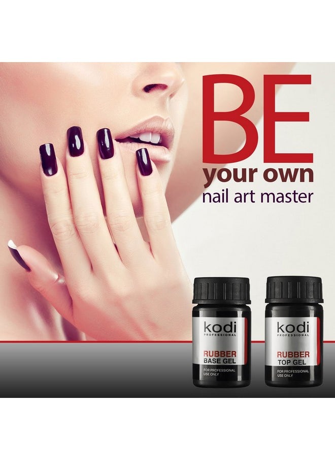 KODI - Essional Rubber Top & Base Gel Set By Kodi | 14Ml 0.49 Oz | Soak Off, Polish Fingernails Coat Kit | For Long Lasting Nails Layer | Easy To Use, Non-Toxic & Scentless | Cure Under Led Or Uv Lamp - Image 1