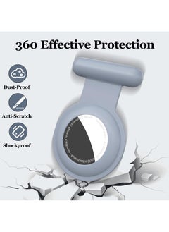 Sweet seven Secure Your Belongings: Silicone AirTag Holder Case with Hidden GPS & Stylish Brooch Pin - Keep Kids Safe with Safer Than, Necklace, or Keychain Option 2 pack Black and Gray  - Image 3