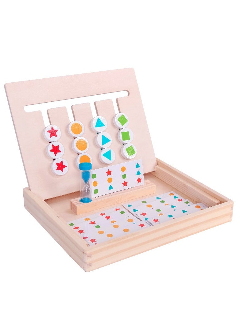 MEBEGIN - Montessori Slide Puzzle Set, Wooden Color Shape Sorting Game, Wooden Stacking Sequencing Toys Set for Early Learning, Preschool Learning Toys with Easy-grip Shape and Intuitive Design, Logic Game for Kids, Ideal Travel Toy and Gift for Kids - Image 1
