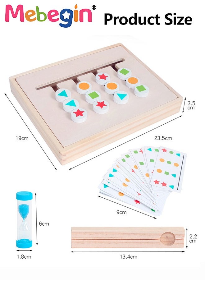 MEBEGIN - Montessori Slide Puzzle Set, Wooden Color Shape Sorting Game, Wooden Stacking Sequencing Toys Set for Early Learning, Preschool Learning Toys with Easy-grip Shape and Intuitive Design, Logic Game for Kids, Ideal Travel Toy and Gift for Kids - Image 1