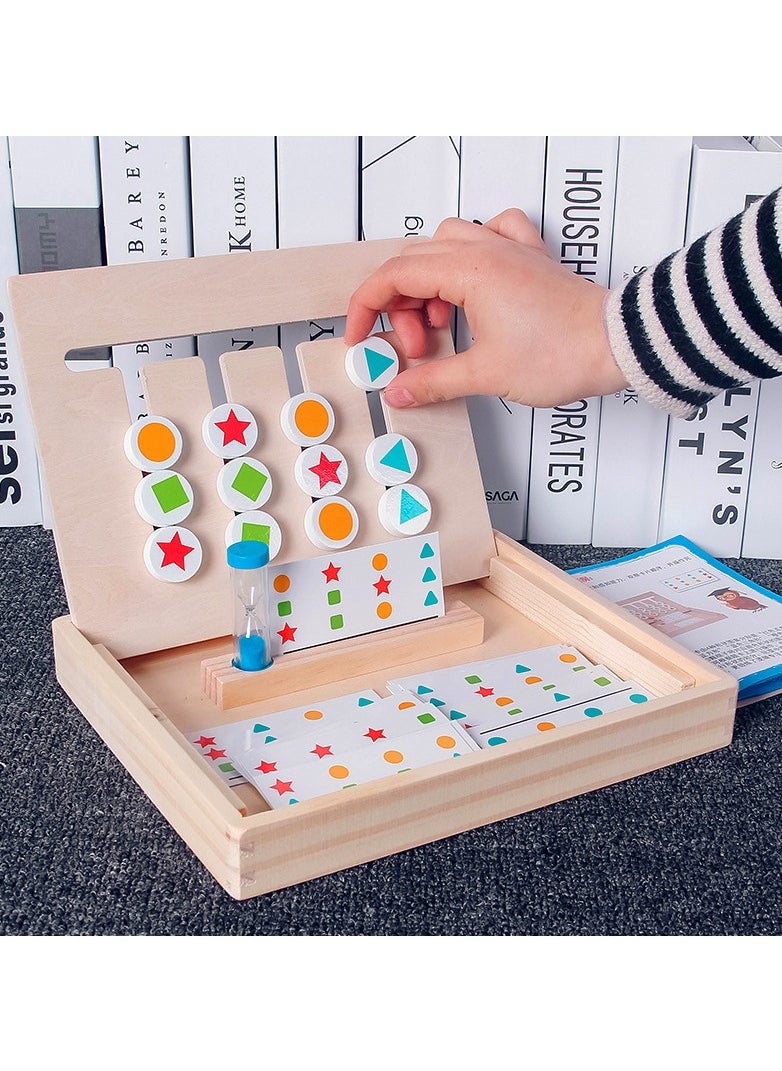 MEBEGIN - Montessori Slide Puzzle Set, Wooden Color Shape Sorting Game, Wooden Stacking Sequencing Toys Set for Early Learning, Preschool Learning Toys with Easy-grip Shape and Intuitive Design, Logic Game for Kids, Ideal Travel Toy and Gift for Kids - Image 1