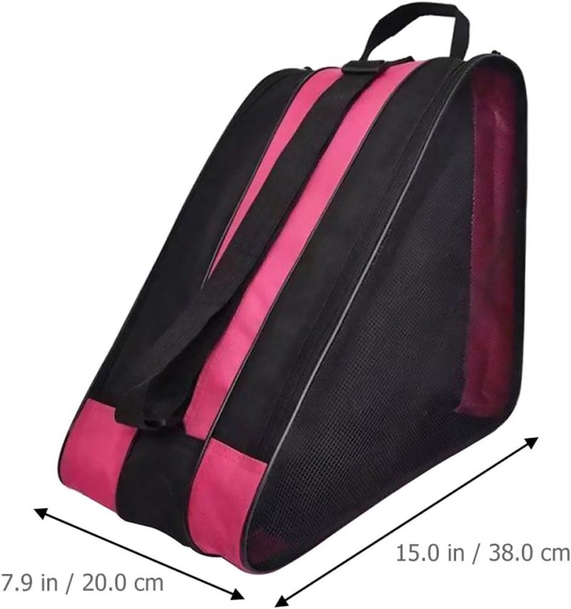 Garneck Roller Skate Bag and Ice Skates Storage Case, Breathable Oxford Cloth with Shoulder Strap and Top Handle, Pink Carrying Bag for Youth and Adult Skating Gear - Image 2