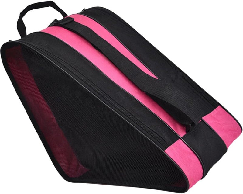 Garneck Roller Skate Bag and Ice Skates Storage Case, Breathable Oxford Cloth with Shoulder Strap and Top Handle, Pink Carrying Bag for Youth and Adult Skating Gear - Image 1