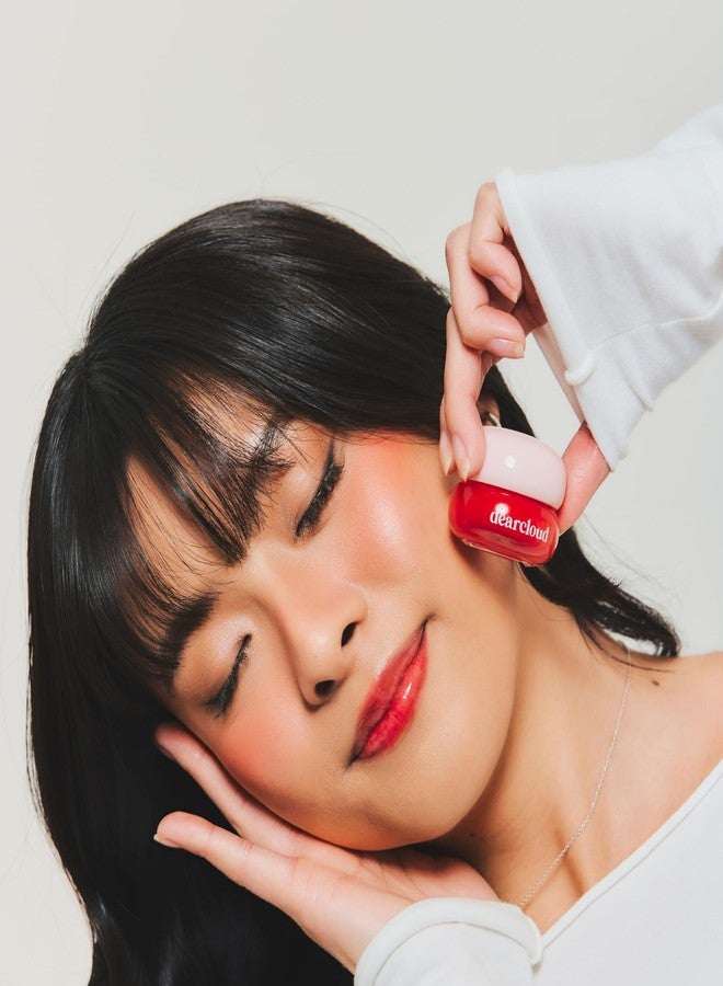 dearcloud Dewy Lip Jam - Hydrating Lip Balm & Gloss with Vitamin E, Korean Skincare (Deep Cherry) - Image 3