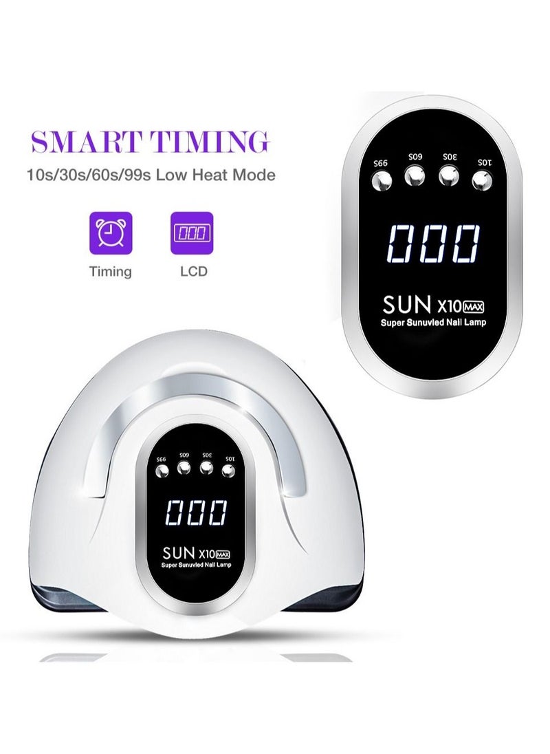Max 280W Professional UV LED Nail Lamp for Double Hands with 66 Lamp Beads Autor Sensor and 4 Timers LCD Display for Salon and Home Use