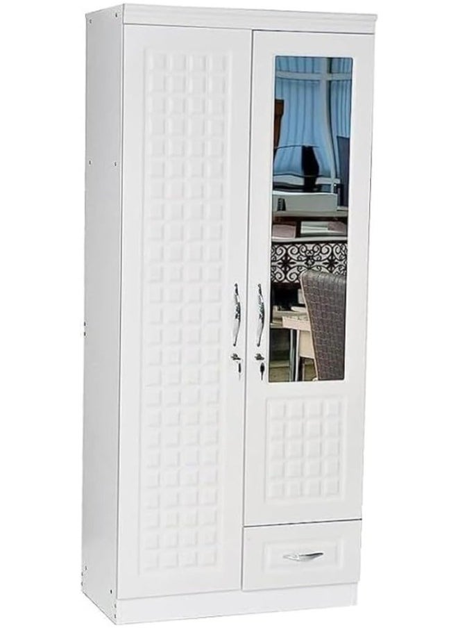 2 Door Wooden Wardrobe Cabinet Cupboard Engineered Wood Modern Stylish Heavy Duty With Mirror Color White - pzsku/ZBCA3CC5F4B045FB2173AZ/45/_/1732286763/0200be07-b237-4d18-b8da-2de326adc19b