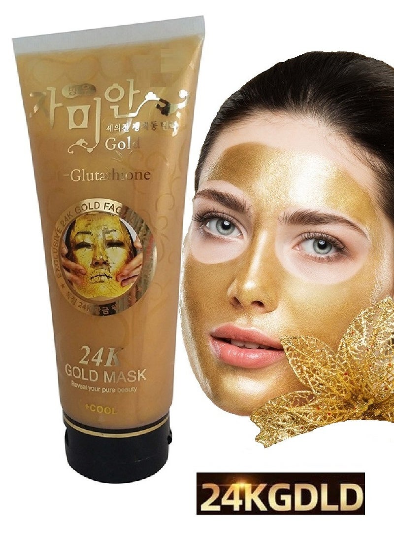 24كاي جولد ماسك الذهب الكوري الأصلي لمعالجة التصبغات والبثور وندبات حب الشباب ولمحاربة التجاعيد وشد البشرة  220 مل - Image 1