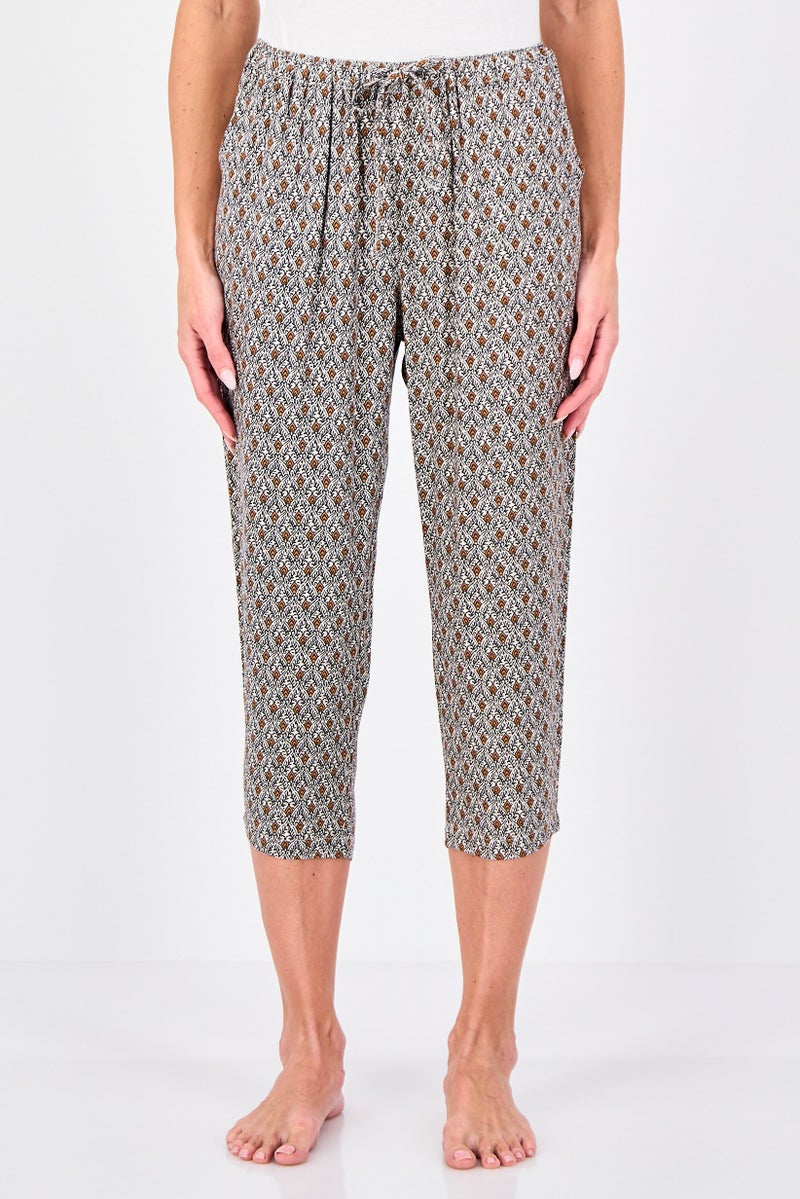 Etam Women Allover Print Drawstring Pajamas, Multicolor - Image 1