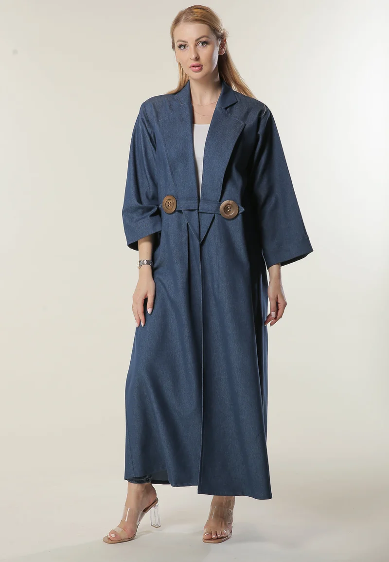 Moistreet Denim Coat Style Abaya