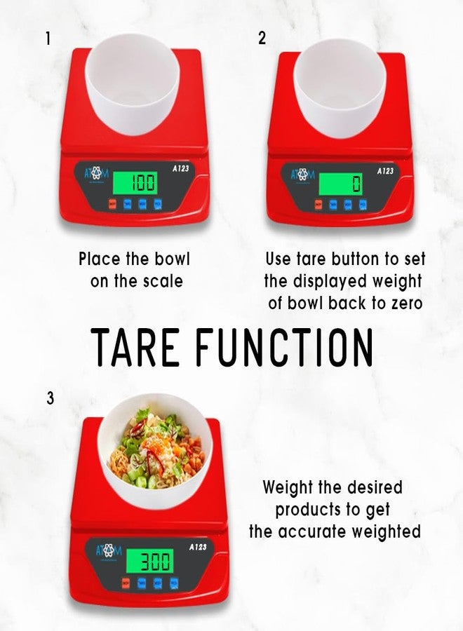 ATOM-A-123 Multipurpose Digital Kitchen Weighing Scale measuring upto 6 Kg of Fruits,Spice,Food,Vegetable and more with large LCD Screen display - Image 5