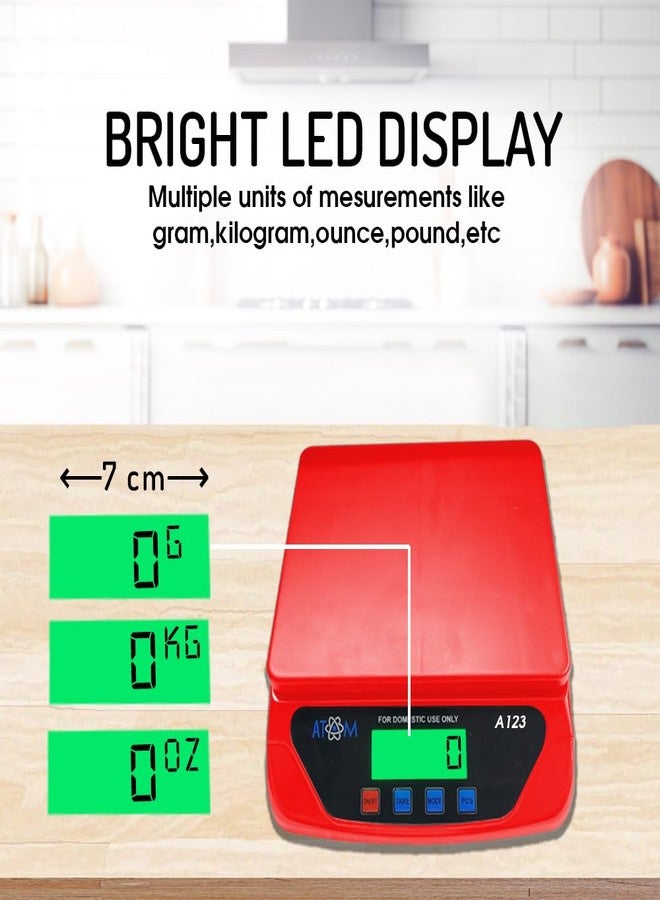 ATOM-A-123 Multipurpose Digital Kitchen Weighing Scale measuring upto 6 Kg of Fruits,Spice,Food,Vegetable and more with large LCD Screen display - Image 4