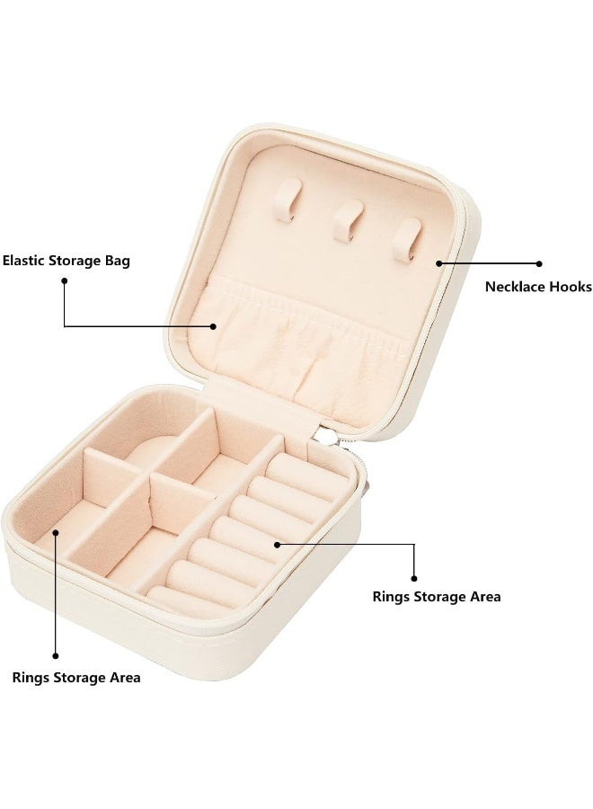 ECVV PU Leather Small Jewelry Box, Travel Portable Jewelry Case for Ring, Pendant, Earring, Necklace, Bracelet Organizer Storage Holder Boxes - Image 3