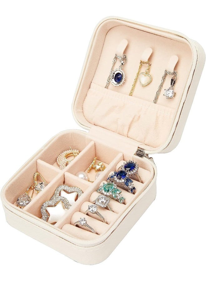 ECVV PU Leather Small Jewelry Box, Travel Portable Jewelry Case for Ring, Pendant, Earring, Necklace, Bracelet Organizer Storage Holder Boxes - Image 4