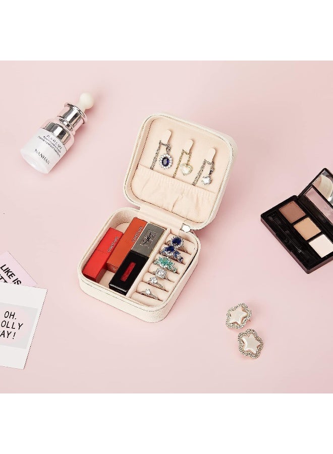 ECVV PU Leather Small Jewelry Box, Travel Portable Jewelry Case for Ring, Pendant, Earring, Necklace, Bracelet Organizer Storage Holder Boxes - Image 2