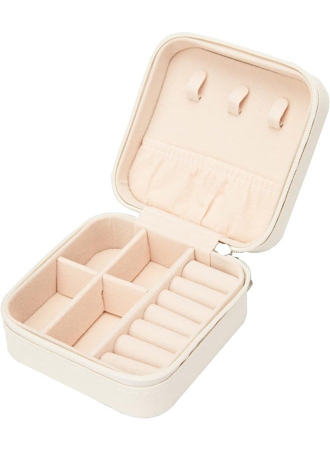 ECVV PU Leather Small Jewelry Box, Travel Portable Jewelry Case for Ring, Pendant, Earring, Necklace, Bracelet Organizer Storage Holder Boxes - Image 1