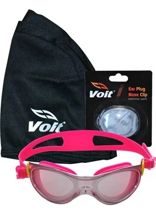 Voit Missile Swimming Goggles Pink + Bone Black + Ear Nose Plugs