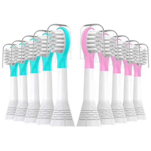 CILGEWH Kids Replacement Toothbrush Heads 10 Pack for Philips Sonicare Electric Toothbrush Soft Brush Head for Child 37 for Boy Girl5pink5blue - Image 2