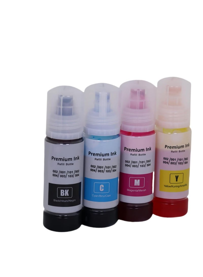 Terabyte 101 for Epson for EcoTank 4-Pack Black Cyan Magenta Yellow for L4150 L4160 L6160 L6170 L6176 L6190 L14150 Printer - Image 1