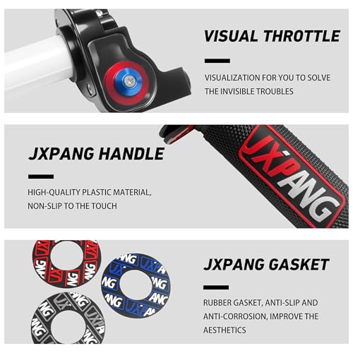 JXPANG 22mm 7/8" Throttle Twists Grip with Throttle Cable Upgraded Universal for Off-Road Motorcycle 250 Dirt Pit Motor Mini Bike YCF CRF70 TTR SSR KLX110 Thumpstar (Type A-Red) - Image 2