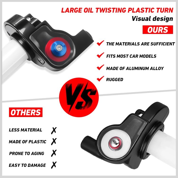 JXPANG 22mm 7/8" Throttle Twists Grip with Throttle Cable Upgraded Universal for Off-Road Motorcycle 250 Dirt Pit Motor Mini Bike YCF CRF70 TTR SSR KLX110 Thumpstar (Type A-Red) - Image 3