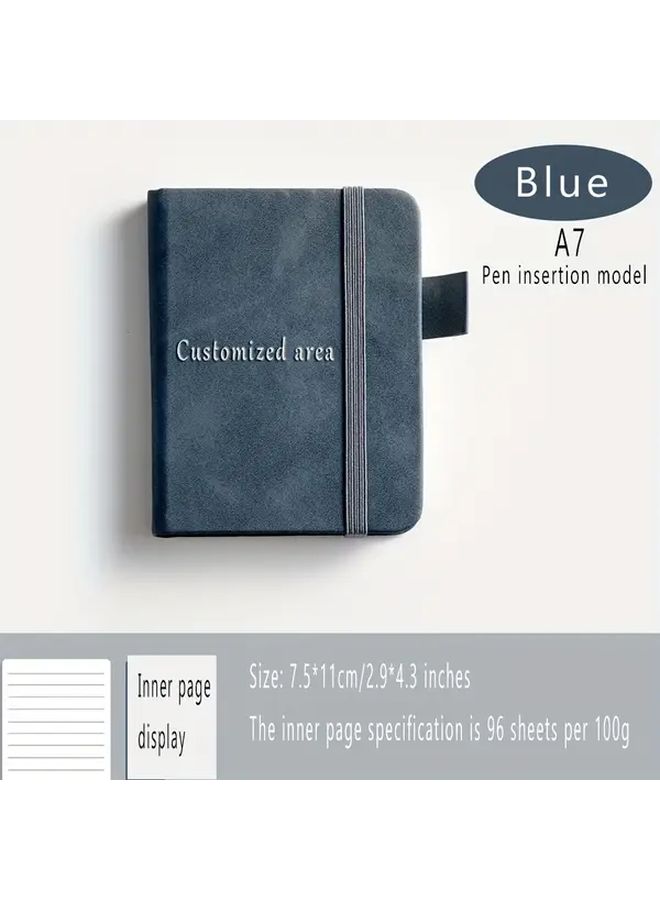 Fog Blue Portable Notebook With Pen Holder and Elastic Band for Meetings Study Travel - Image 5