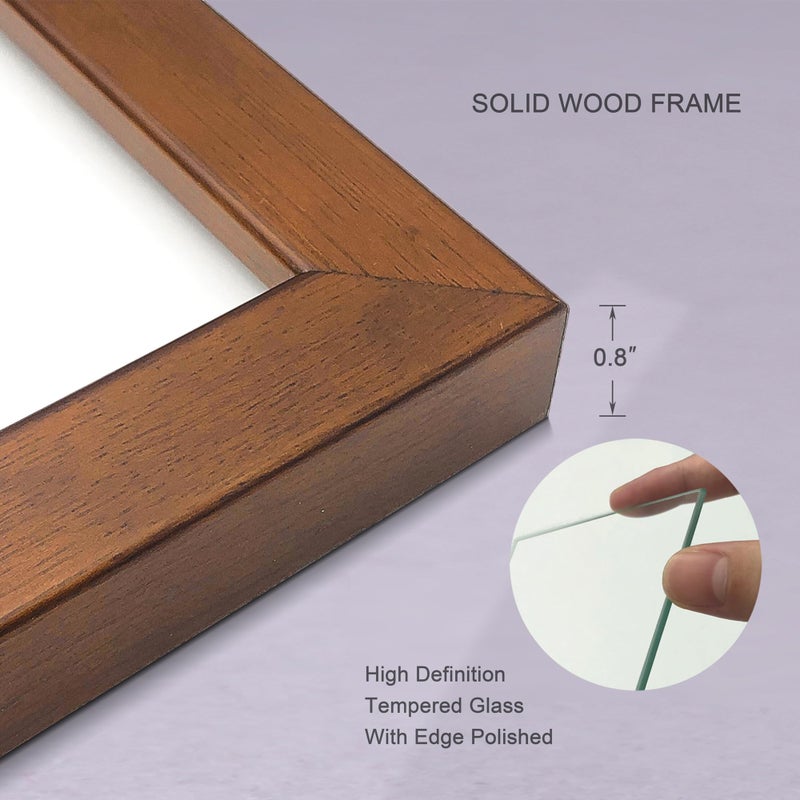 Dekwinn 8x10 إطار الصورة مجموعة من 2 مصنوعة من إطار صورة الخشب الصلبة مع زجاج حقيقي للصور 5x7 مع حصيرة أو 8x10 بدون معرض جدار حصيرة أو إطارات صورة عرض الطاولة بنية - Image 3