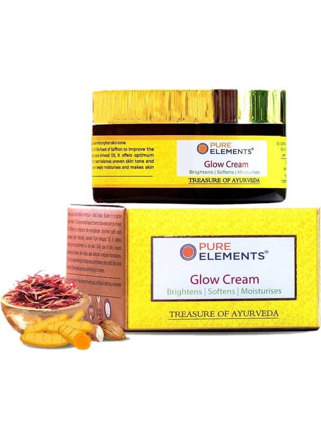 Pure Elements - Glow Cream Whitening And Brightening Nourishing Night Cream Haldi Kesar Badam For Brighter Skin 80 G (Pack Of 1) - Image 1