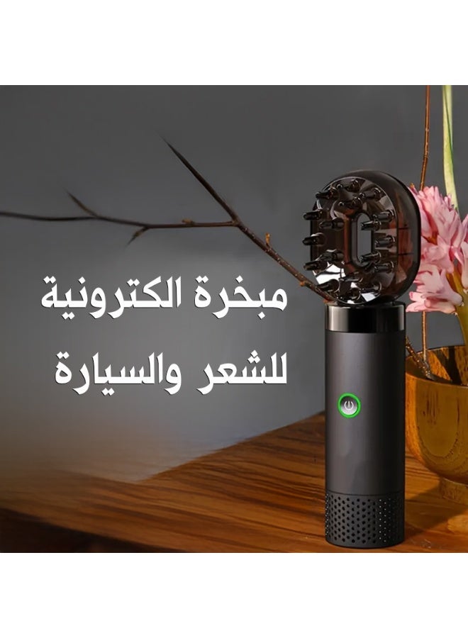 Rechargeable Electric Incense Burner for Car, Home and Hair - Black  - Image 2
