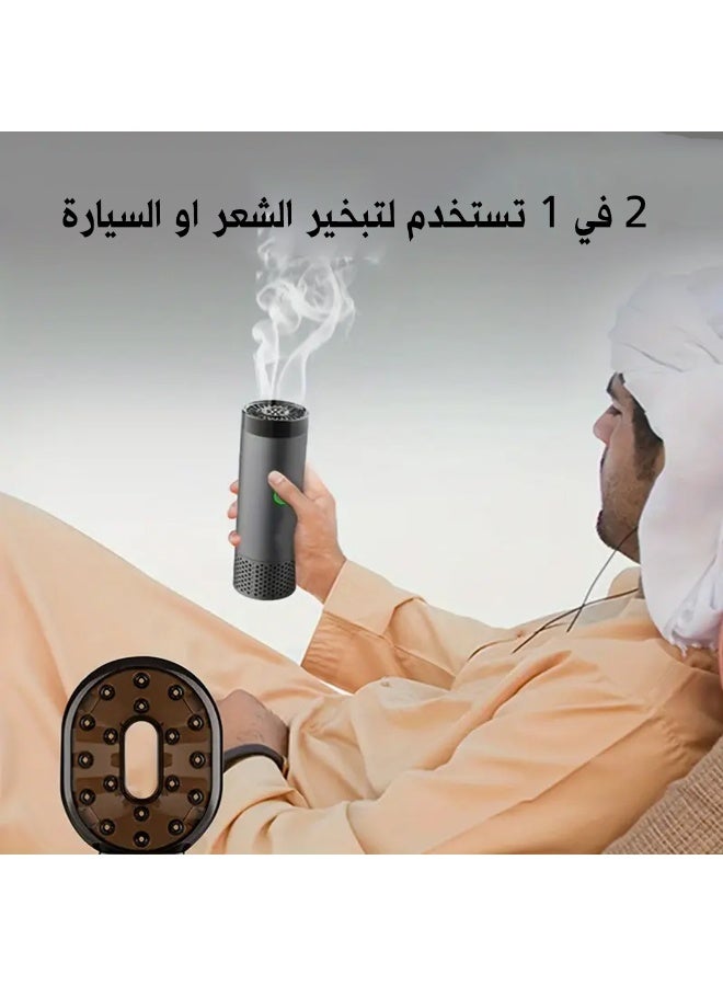 Rechargeable Electric Incense Burner for Car, Home and Hair - Black  - Image 4