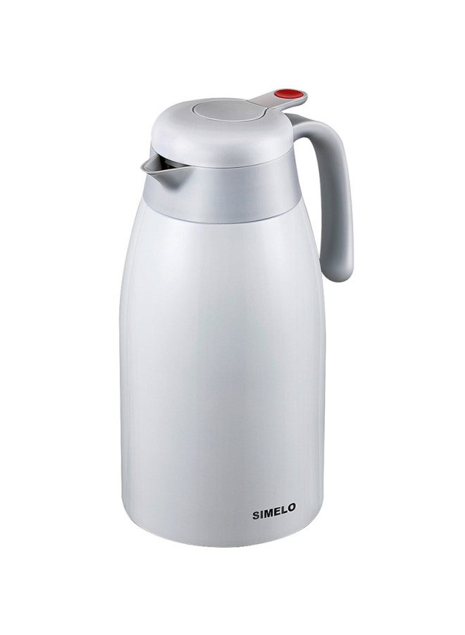 Simelo Kyoto Red Dot Insulated Bottle, Upgraded 316 Stainless Steel Inner Liner, Thermos Flask, Hot Water Bottle, Thermos, 2.0l, White - Image 2