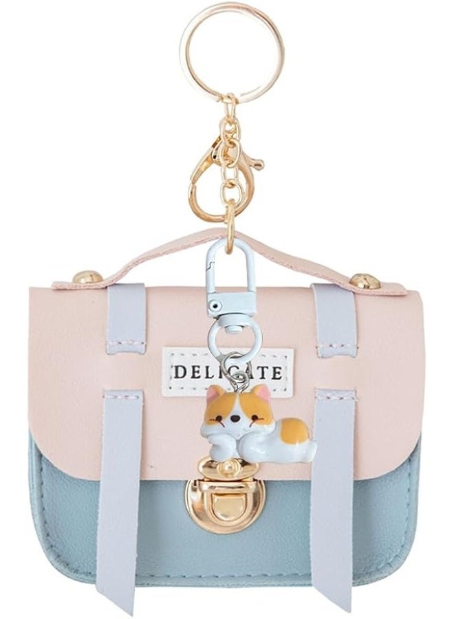 Bukela 5 Pcs Puppy Keychains, Women Lovely Purse Charm Resin Corgi Dog Bag Charms Cute Auto Metal White Keyrings Teens Pop Anime Key Ring Kawaii Zipper Charm - Image 2