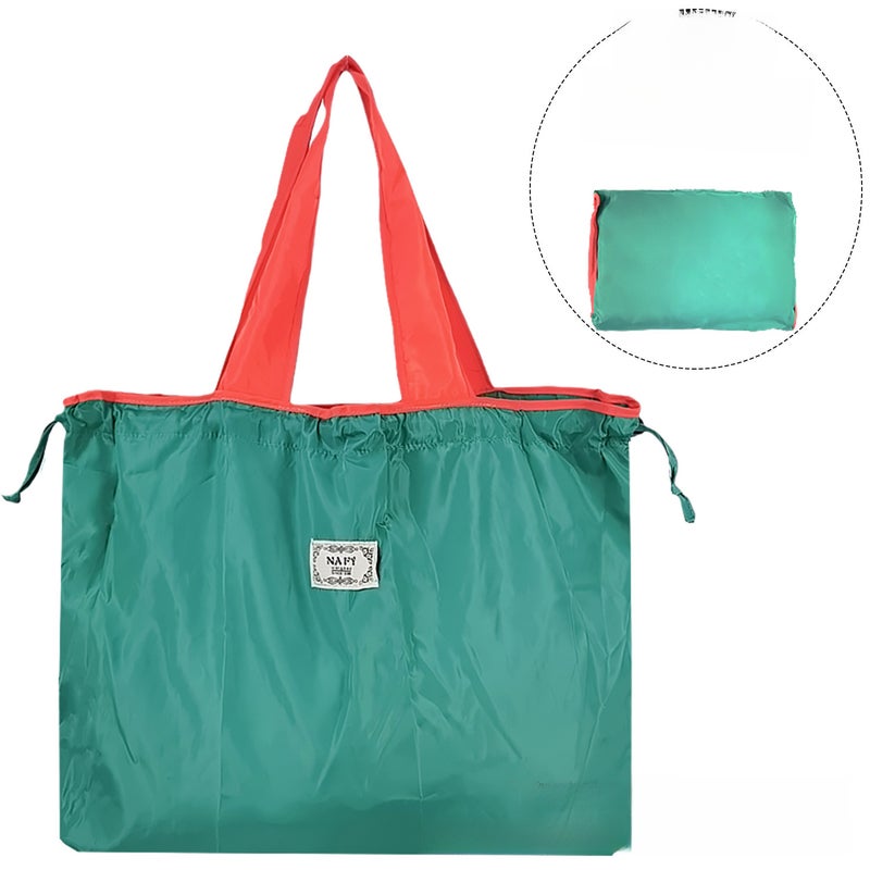 Eco-Friendly Drawstring Shopping Bag Cyan + 