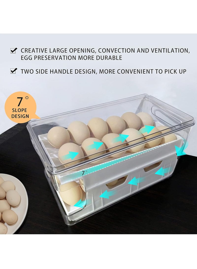 KASTWAVE Rolling Egg Holder for Refrigerator, Automatic Rolling Egg Container for Fridge, 24 Count Egg Dispenser, Egg Organizer Container Refrigerator, Kitchen Pantry Organization Egg Storage Tray, White  - Image 5