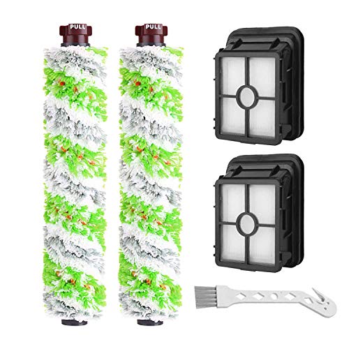 LesinaVac Replacement Parts Multi-Surface Pet Brush Roll and 1866 Vacuum Filters Replacement for Bissell CrossWave Pet Pro 2306 1785 Series Vacuum Cleaner.(Pack of 2 Pet Brush roll + 2 Filters) - Image 1