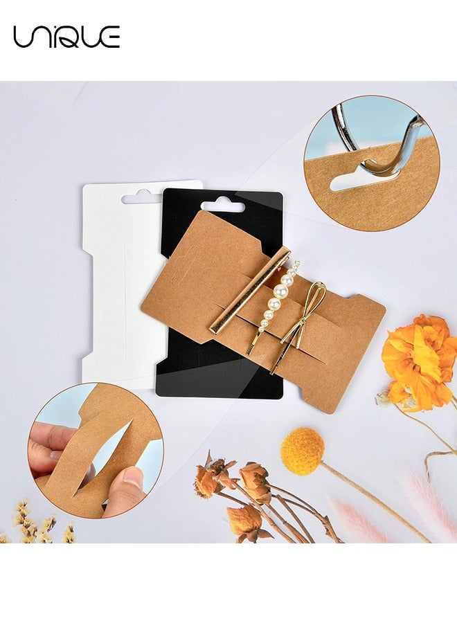 يونيك بطاقات عرض مشبك الشعر ، 150 حزمة مستطيلة ورقة كرتون الشعر القوس حامل ، بطاقات عرض المجوهرات بطاقات ورق الكرافت لعرض وتنظيم إكسسوارات الشعر (3 ألوان) - Image 3