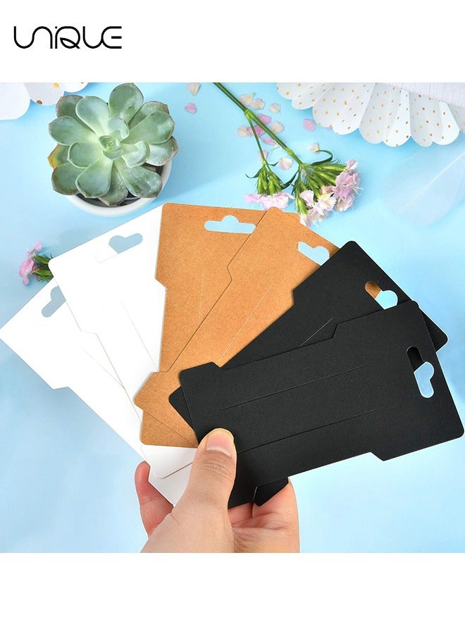 يونيك بطاقات عرض مشبك الشعر ، 150 حزمة مستطيلة ورقة كرتون الشعر القوس حامل ، بطاقات عرض المجوهرات بطاقات ورق الكرافت لعرض وتنظيم إكسسوارات الشعر (3 ألوان) - Image 5