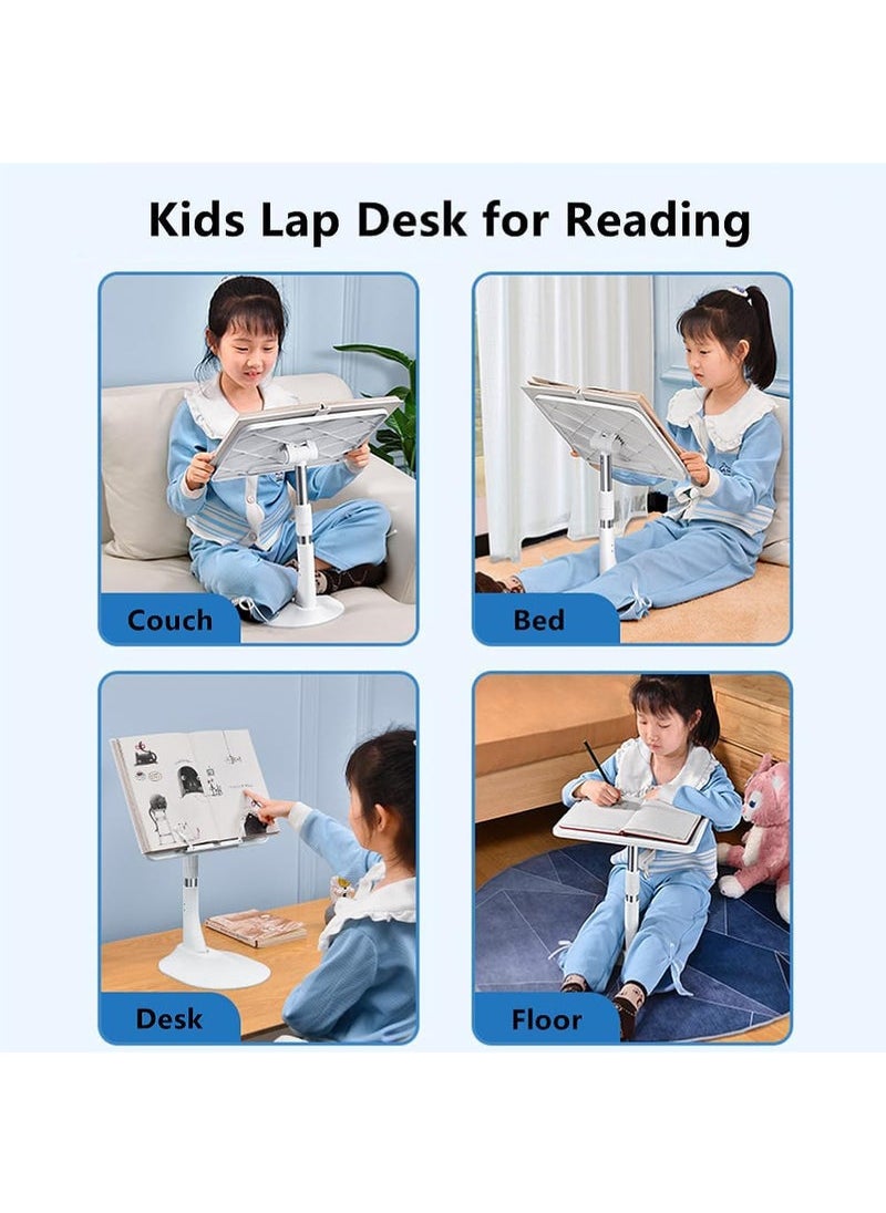 Captaintech Lap Desk for Kids Adjustable Angle Height Book Stand Holder with Paper Clips Small Lap Tray Table for Reading Writing Watching Eating Kids Lap Desk for Couch Sofa Bed Car Seat  - Image 2